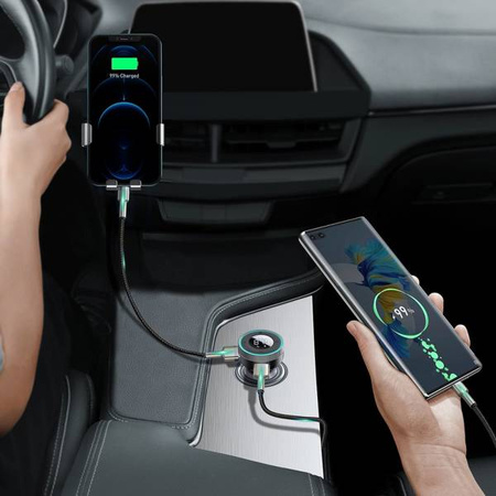 Baseus Cclh-01 2-Port Car Charger + Transmiter Fm Black