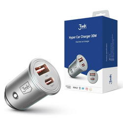 3MK HYPER CAR CHARGER 30W POWER DELIVERY - 1X USB-A + 1X USB-C 