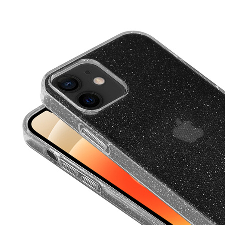 Crong Glitter Case Etui Do iPhone 12 Mini Srebrny