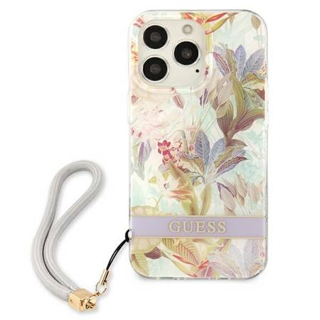 Etui Guess Flower Strap - iPhone 13 Pro Max (Fioletowy)