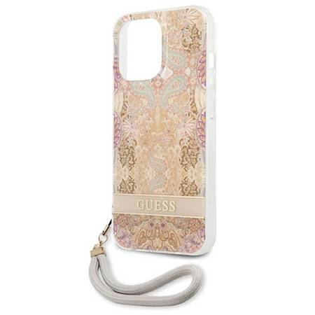 Etui Guess Flower Strap - iPhone 13 Pro Max (Złoty)