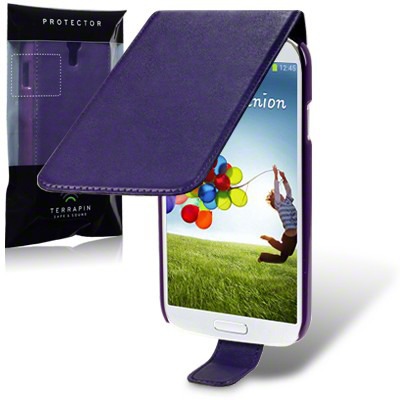 Etui Terrapin do Samsung i9500 Galaxy S4 skórzane  - fioletowy