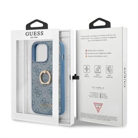 Guess 4G Ring Case - Etui iPhone 13 Pro Max (Niebieski)