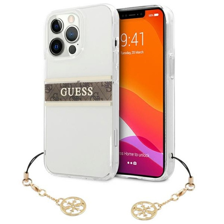 Guess Stripe Brown Charm - Etui Do iPhone 13 Pro