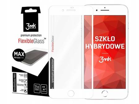 Hybrydowe szkło 3MK Flexible Glass Max 7H White do Apple iPhone 7/8 - 1 sztuka