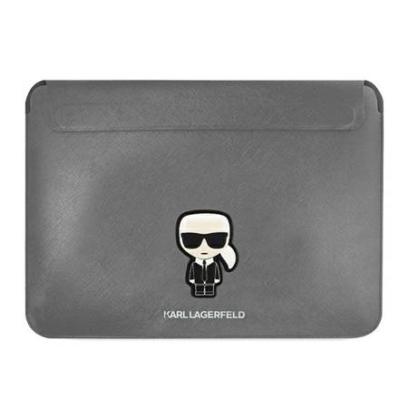 Karl Lagerfeld Saffiano Ikonik Sleeve- Etui Na Notebook 16" (Srebrny)