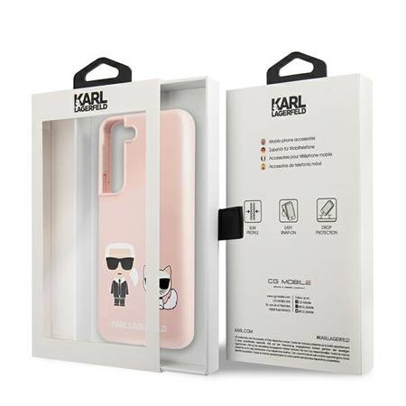 Karl Lagerfeld Silicone Ikonik Karl & Choupette - Etui Samsung Galaxy S22 (Różowy)