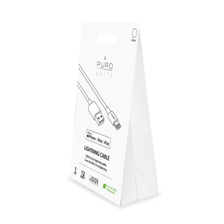 Puro White - Kabel Połączeniowy USB Apple Złącze Lightning Mfi 1M (Biały)