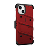 ZIZO Bolt Series - Pancerne Etui iPhone 13 Ze Szkłem 9H Na Ekran + Uchwyt Z Podstawką (Czerwony)